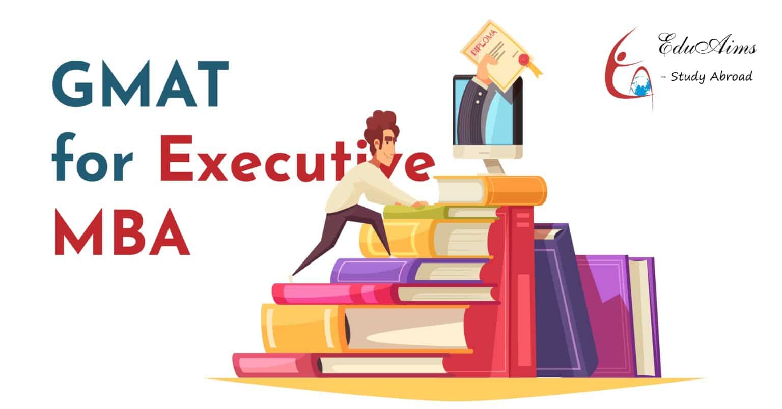 Eduaims Home new 17 EduAims Student climbing on books ladder in reference of GMAT for Executive MBA