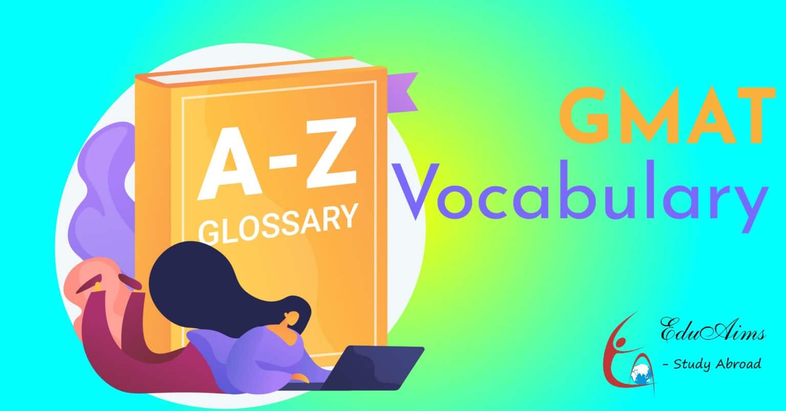 Eduaims Home new 18 EduAims A girl sitting before a dictionary GMAT Vocabular